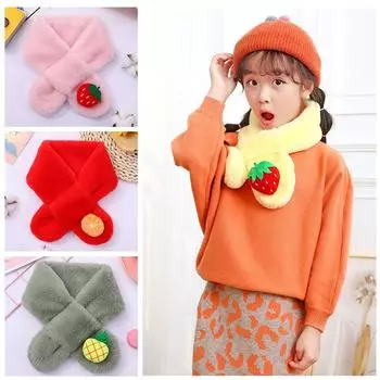 Детский шарф, зимний теплый плюшевый милый шейный платок для родителей и детей, утолщенный шарф из мультяшного кролика