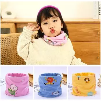 Детский шарф, зимний ветрозащитный и теплый детский пуловер, шарф с рисунком для мужчин и женщин, из чистого хлопка, шейный платок