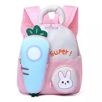 Детский школьный ранец Carrot, большая вместимость, легкий детский школьный ранец для детского сада розовый