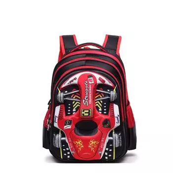 Детский школьный рюкзак с 3D автомобилем, трехмерный водонепроницаемый школьный рюкзак для мальчиков и девочек, милый детский рюкзак с героями мультфильмов 32*19*39cm красный