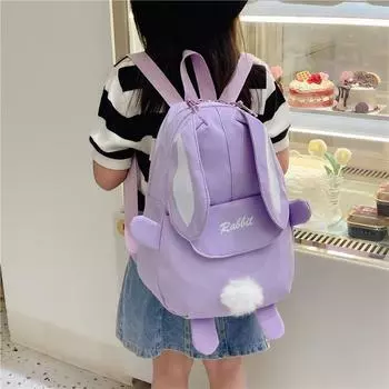 Детский школьный рюкзак с милым кроликом, новый детский сад, детский маленький школьный рюкзак с ушками кролика, мультяшный рюкзак