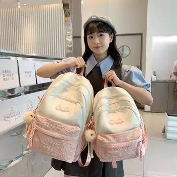 Детский школьный рюкзак женский лоскутный рюкзак студенческий многослойный рюкзак Small белый