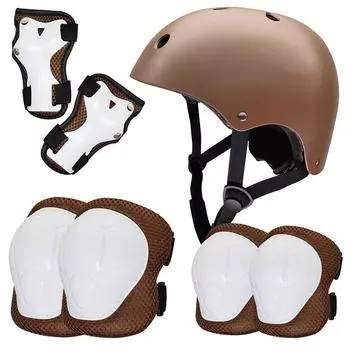 Детский шлем защитный костюм наколенники налокотники 2 3 4 5 6 7 8 9 10 11 12 лет Девочка мальчик Подходит для катания на роликах скейтборды защитное снаряжение комплект 10-30kg