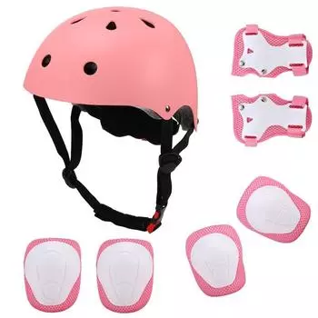 Детский шлем защитный костюм наколенники налокотники 2 3 4 5 6 7 8 9 10 11 12 лет Девочка мальчик Подходит для катания на роликах скейтборды защитное снаряжение комплект 10-30kg