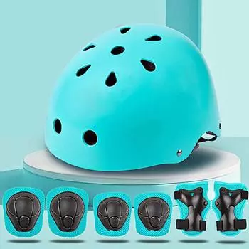 Детский шлем защитный костюм наколенники налокотники 2 3 4 5 6 7 8 9 10 11 12 лет Девочка мальчик Подходит для катания на роликах скейтборды защитное снаряжение комплект 10-30kg