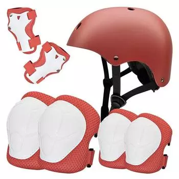 Детский шлем защитный костюм наколенники налокотники 2 3 4 5 6 7 8 9 10 11 12 лет Девочка мальчик Подходит для катания на роликах скейтборды защитное снаряжение комплект 10-30kg