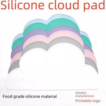Детский силиконовый коврик-облако - нескользящий, термостойкий, подходит для детей и домашних животных светло-розовый