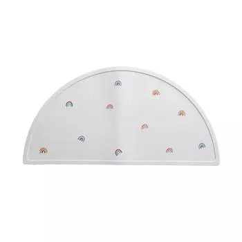 Детский силиконовый коврик под столовые приборы, нескользящий, многоразовый, для малышей, пищевой силиконовый коврик для младенцев, Rainbows