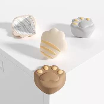 Детский силиконовый угловой столик «Кошачий коготь», угловой журнальный столик, детский противоударный, прямоугольный, защитный уголок A белый