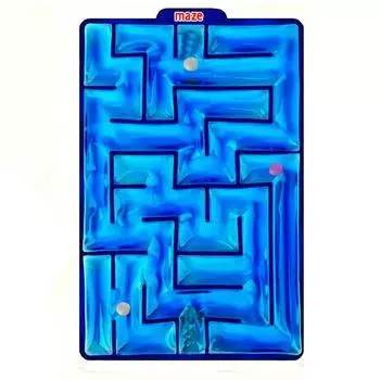 Детский синий коврик-лабиринт, игра-головоломка с шариком, декомпрессионная игрушка 100 мл One Size
