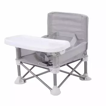 Детский складной обеденный стульчик для младенцев, портативный детский стульчик для путешествий на открытом воздухе, для пляжа, кемпинга, пикника серый