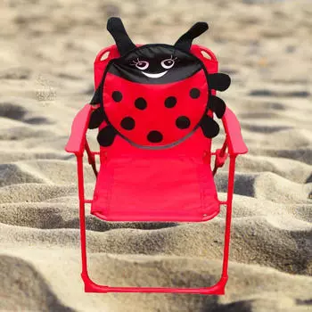 Детский складной стул для кемпинга, пляжная мебель, нескользящая, переносная для парка и сада красный