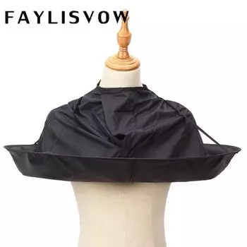 Детский складной водостойкий парикмахерский плащ для бритья, накидка-зонтик для стрижки волос, накидка для стрижки волос чёрный