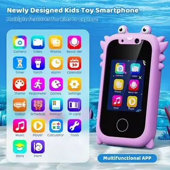Детский смартфон, развивающие игрушки, детский музыкальный плеер, MP3, двойная камера, селфи с картой 512 МБ, сенсорный экран, обучающая игрушка, подарки