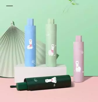 Детский солнцезащитный зонт с обратным эффектом дождя или блеска, виниловый зонт двойного назначения с ручным управлением, открытый мультяшный зонт от солнца розовый