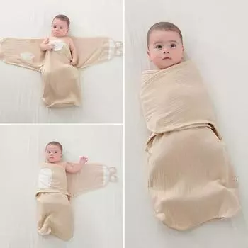 Детский спальный мешок 3 в 1, пеленальное одеяло с регулируемой застежкой-липучкой, мешок для пеленания новорожденных от 0 до 3/3 до 6 месяцев, способствующий спокойному сну, детский спальный мешок M