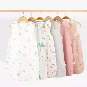 Детский спальный мешок без рукавов с защитой от ударов, стеганое одеяло, застежка-молния, удобно носить ранним зимним спальным мешком для малышей F