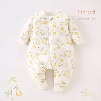 Детский спальный мешок - осень и зима, 120 г плотного хлопка, раздвоенные штанины, противоударный дизайн для младенцев и малышей 80 (9-15 months, 18-20 lbs)