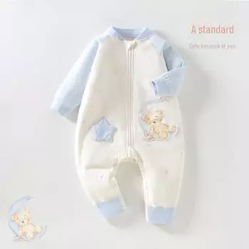 Детский спальный мешок осень/зима: Тонкая хлопковая пижама плотностью 40 г и одеяло с защитой от ударов. 100 (2-3 years, 25-28 lbs)