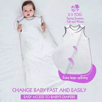 Детский спальный мешок осенне-зимний детский анти-пинковый плед для новорожденных толстый стеганый теплый жилет спальный мешок 2.5Tog S(0-6) зелёный