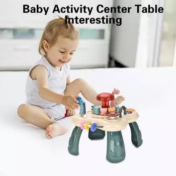 Детский стол для занятий приводом, богатый игровой процесс, освещение, электрическое многофункциональное звуковое воздействие, мини-игра для мозга, АБС-пластик зелёный