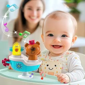 Детский стульчик-карусель с присосками, музыкальная игровая карусель с присоской для мальчиков Bear