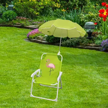 Детский стул для кемпинга, пляжный стул, с зонтиком, ткань Оксфорд, портативный складной для кемпинга в парке, Flamingo