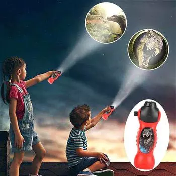 Детский светодиодный фонарик в стиле динозавра с героями мультфильмов, проектор, фонарик, ночник, детская игрушка