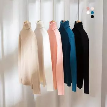 Детский свитер, осенний вязаный свитер с длинными рукавами и воротником-стойкой для девочек и мальчиков, детские пуловеры для подростков 2–12 лет, топы, одежда 90cm абрикосовый