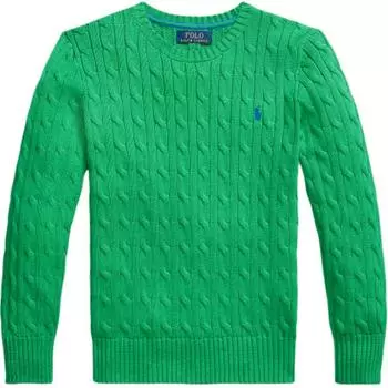 Детский свитер Polo Ralph Lauren с длинным рукавом, кабельной вязки, зеленый, детские топы CWPOSWEY6820574-320 M