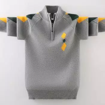 Детский свитер-пуловер, осенне-зимняя детская вязаная верхняя одежда, пальто для мальчиков-подростков ростом 110-160 см, кардиган, свитер 170 синий