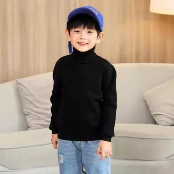 Детский свитер, водолазка для мальчиков и девочек, зимний толстый шерстяной вязаный пуловер, детский мягкий теплый шерстяной свитер, осенний джемпер, вязаный топ с длинными рукавами