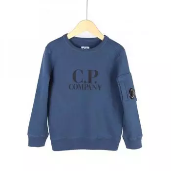 Детский свитшот с логотипом CP Company Темно-синий 07CKSS001A003878W879