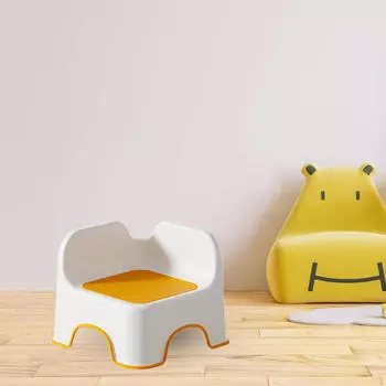 Детский табурет для ванной комнаты, эргономичный и устойчивый дизайн оранжевый