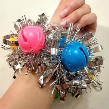 Детский танцевальный браслет с цветочным колокольчиком и сердцем, декор с блестками, яркие цвета, браслет с застежкой и пряжкой, Детская одежда для выступлений, аксессуар для вечеринки