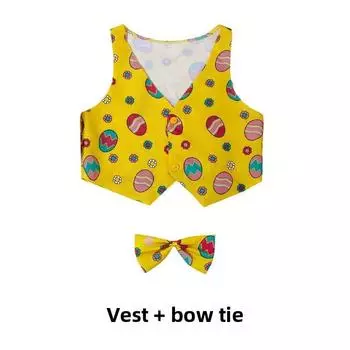 Детский танцевальный пасхальный костюм для косплея из мягкой ткани для детей в возрасте от 3 до 8 лет Yellow Vest,S