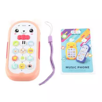 Детский телефон игрушка имитация телефона музыка звук свет эффект детский мобильный телефон игрушка розовый
