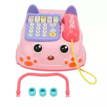 Детский телефон игрушка мультфильм имитация стационарного телефона ребенок раннее образование музыка обучающая игра игрушки для