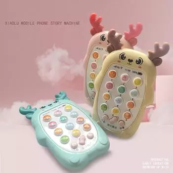 Детский телефон, игрушка, музыкальный звук, телефон, игрушки для сна с прорезывателем, имитация телефона, детская ранняя развивающая игрушка, подарки для детей зелёный