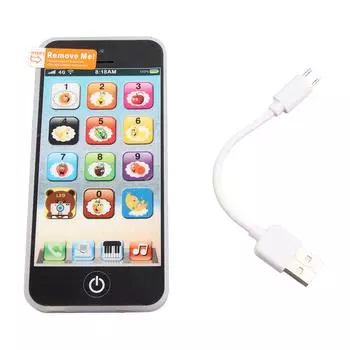 Детский телефон игрушка перезаряжаемый игровой мобильный телефон с сенсорным экраном свет музыка дети ребенок