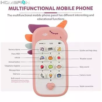 Детский телефон музыкальная игрушка звуковая машина детский младенец раннее образовательный мобильный телефон подарок розовый