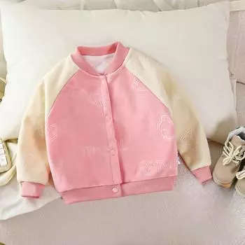 Детский теплый комплект Зима и Осень Детская плюшевая утолщенная одежда для дома для девочек Мальчиковые пижамы Детская одежда 80cm розовый