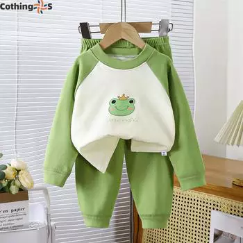 Детский теплый утепленный комплект нижнего белья с вставками на плечи для мальчиков и девочек среднего и большого размера 90