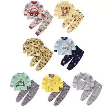 Детский тонкий пижамный комплект с мультяшным принтом, легкая удобная одежда для сна, домашняя одежда 110