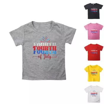 Детский топ с принтом ко Дню независимости 130 розовый