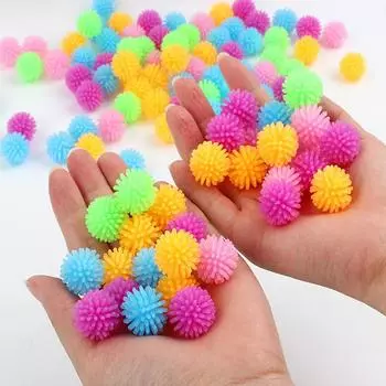 Детский TPR Yangmei Ball Hedgehog Mini Massage Ball 12PCS Yoga Foot Massage Ball Decompression Hair Ball Игрушка для сдавливания