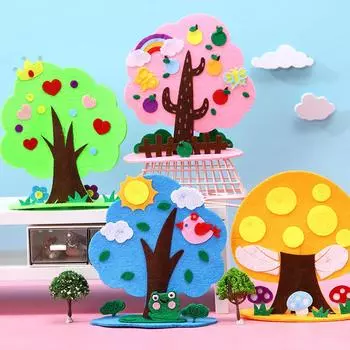 Детский трехмерный материал для защиты цветов и деревьев, сделанный своими руками, для детского сада, четыре сезона