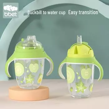 Детский тренировочный стаканчик PPSU 240 мл - цветной стаканчик с соломинкой для детей, переносной для использования на открытом воздухе 240ml фиолетовый