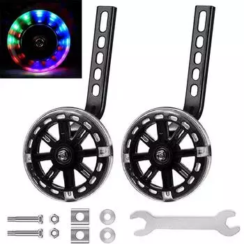 Детский тренировочный велосипед колеса Flash Mute Wheel велосипедный стабилизатор монтируемый комплект совместим с велосипедами для мальчиков и девочек 12 14 16 18 20 дюймов синий