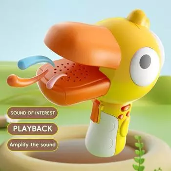 Детский тукан, изменяющий голос с 3 голосовыми эффектами, детская игрушка-мегафон с большим ртом и 3 ведьмовскими звуками, подарок для мальчиков и девочек красный